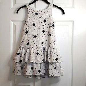 Girls White with Navy stars dress